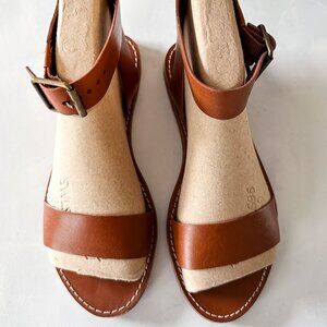 Madewell Boardwalk Ankle Strap Sandal in Brown Leather